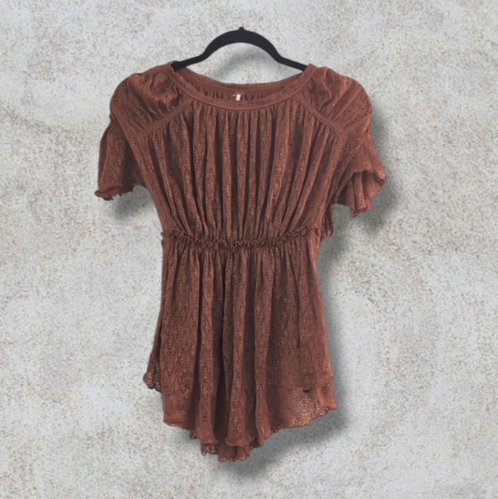 Free People Peplum Lace Top size M